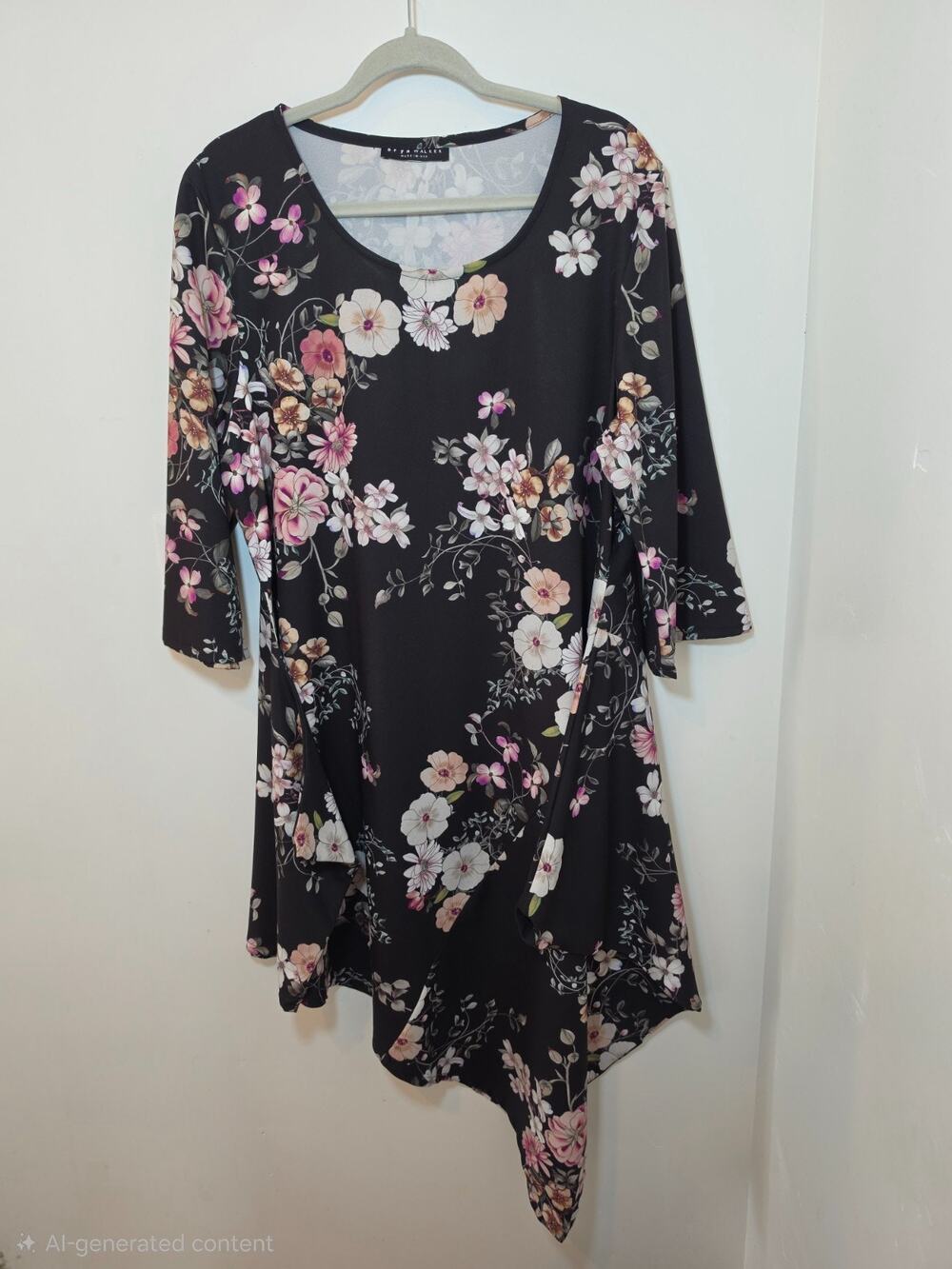 Bryn Walker Tunic Top XL Italian Fabric Floral Made USA